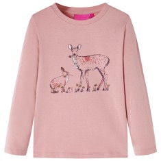 Tricou de copii cu m&acirc;neci lungi, roz, 92