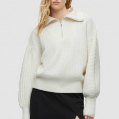 AllSaints pulover femei, culoarea alb