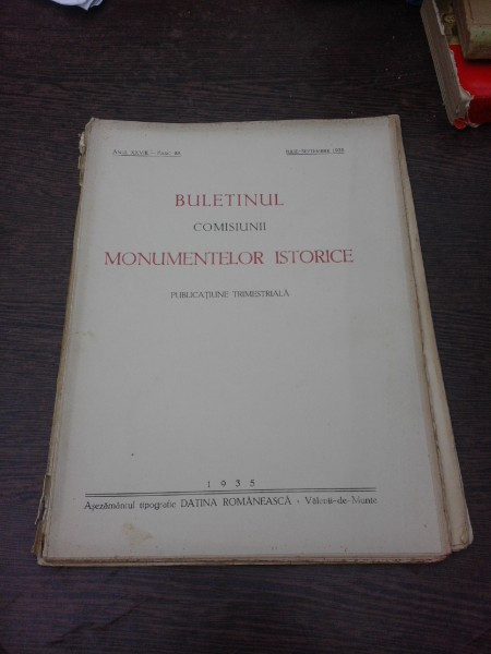 Buletinul Comisiunii Monumentelor istorice, iulie septembrie 1935