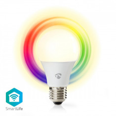 Bec LED Smart WiFi RGB - lumina alba calda E27, Nedis foto