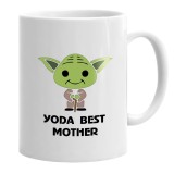 Cana alba personalizata &quot; Yoda best mother&quot;, INOVATIX&reg;. 330ml