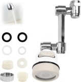 Extensie de robinet multifunctional rotativ YUANYUU, cupru/ABS, argintiu