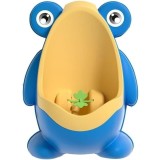 Cumpara ieftin Olita tip pisoar, pentru copii, model broasca, montare pe perete prin ventuze, plastic PP, usor de curatat, 20.5 x 27.5 cm, albastru galben