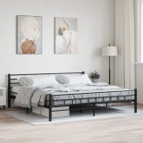 Cumpara ieftin Cadru de pat, negru, 200 x 200 cm, oțel