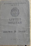 ACTE (4) Livret militar RPR (Ministerul Forțelor Armate, 1954), evaluare: stare bună, copertă p&acirc;nzată gri, vintage de colecție.