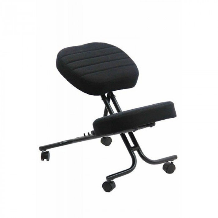 Scaun ergonomic Kneeling Chair, inaltime 60 cm, suporta maxim 100 kg, negru