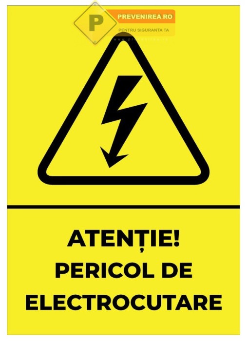 indicator galben pericol de electrocutare