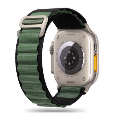 Curea Tech-Protect Nylon Pro pentru Apple Watch 4/5/6/7/8/9/Se/Ultra 1/2 (42/44/45/49 mm) Negru/Verde Militar foto