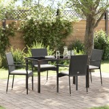VidaXL Set de scaune de grădină 4 5 pcs Negru 140 x 70 x 73 cm