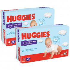 Pachet Scutece chilotel Huggies Pants Boy nr 4, 9-14 kg, 116 buc