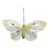 Cumpara ieftin Fluturas roz lucios cu clema, accesoriu pentru draperii,perdele si diverse 10 cm - Alb