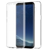 Husa protectie 360&deg; Fully PC &amp; Glass (fata + spate) pentru Samsung Galaxy A8 (2018) / A530F, transparenta