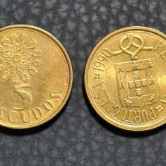 Portugalia 5 escudos 1990