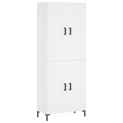 Dulap inalt, alb, 69,5x34x180 cm, lemn compozit foto