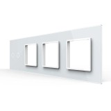 Cumpara ieftin Panou Intrerupator Dublu + 3 Prize LIVOLO din Sticla, Standard German SmartElectro IntelligentHouse