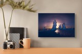 Tablou Canvas Peisaj Iarnă Noapte Polară Multicolor, 39 x 26 cm, CMCLASS