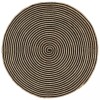 Covor lucrat manual cu model spiralat, negru, 120 cm, iută