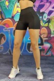 Pantaloni Scurti Sport Fitness Talie Inalta Negri Elastici Pucka Fashion Turcia (S, S/M, M/L, L/XL)