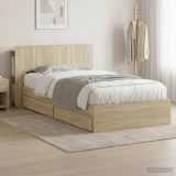 Cumpara ieftin Cadru de pat cu depozitare cu sertar Stejar Sonoma 90 x 190 cm
