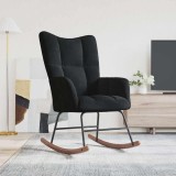 VidaXL Scaun balansoar, negru, catifea