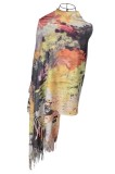 Fular dama NOR, grena/verde, 170x70, Marime universala