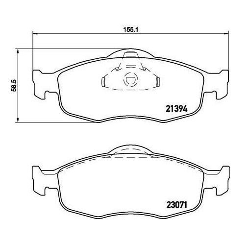 Placute frana Ford Cougar (Ec) 08.98-12.01, Mondeo I (Gbp) 02.93-08.96, Mondeo I Sedan (Gbp) 01.93-08.96, Mondeo I Turnier (Bnp) 01.93-08.96, Mondeo