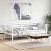 VidaXL Pat de zi, alb, 100x200 cm, lemn masiv de pin