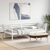 VidaXL Pat de zi fără saltea, alb, 80x200 cm, lemn masiv pin