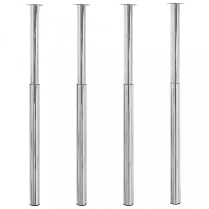 Gossi picioare de masa telescopice, 4 buc., crom, 710 mm-1100 mm
