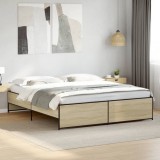 Cumpara ieftin Cadru de pat, stejar sonoma, 180x200cm, lemn prelucrat și metal