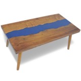 Cumpara ieftin Masuta de cafea Lemn de tec cu rasina epoxidica 100x50x40 cm