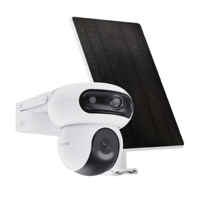 Camera IP PT Dual-Lens 4MP + panou solar 8W, Wi-Fi6, Baterie 10.400 mAh, Audio, IR 35M - EZVIZ CS-HB90/SP(2x4MP) SafetyGuard Surveillance foto