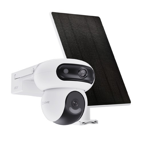 Camera IP PT Dual-Lens 4MP + panou solar 8W, Wi-Fi6, Baterie 10.400 mAh, Audio, IR 35M - EZVIZ CS-HB90/SP(2x4MP) SafetyGuard Surveillance