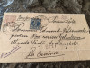 Plic circulat recomandat Craiova,1889, francat 15+25 bani Vulturi, extrem de rar