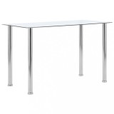 vidaXL Masă de bucătărie, transparent, 120x60x75 cm, sticlă securizată