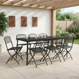 vidaXL Set de Mobilier pentru Exterior 7 pcs Antracit Fier și Oțel 3422898