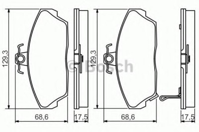 Set placute frana,frana disc ROVER 25 (RF) (1999 - 2005) BOSCH 0 986 495 233 foto