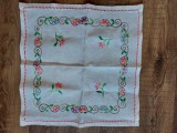 Fata de masa / servet / lucru manual vechi cusatura pe panza etamina