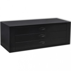 Scrin metalic cu 3 sertare pentru unelte, negru