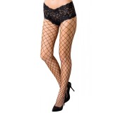 Ciorapi Delphine Plasa+Dantela, Size S, Negru