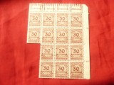 Fragment coala Germania 1923 , margine coala cu cifre , 14 valori 30 mil. marci, Nestampilat