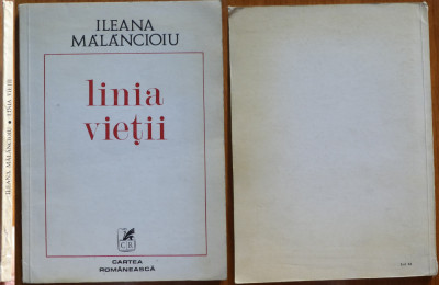 Ileana Malancioiu , Linia vietii , 1982 , editia 1 cu autograf foto