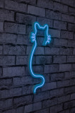 Decoratiune luminoasa LED, Cat, Benzi flexibile de neon, DC 12 V, Albastru