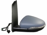 Oglinda exterioara VW Touran 07.2010-08.2015, Partea Stanga Asferica Electrica Cu Incalzire, carcasa grunduita, cu semnalizare, 6 pini,