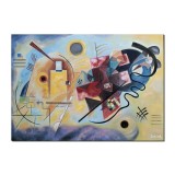 Tablou pictat manual celebru, Yellow, Red, Blue, 70x50cm ulei pe panza, reproducere Wassily Kandinsky
