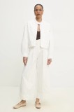 Answear Lab jacheta de bumbac culoarea alb, de tranzitie, oversize