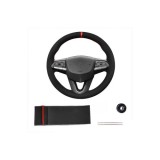 Husa volan cu ac si ata imitatie alcantara , marime M, culoare Negru Cod: WK-1002 Automotive TrustedCars