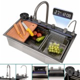 Chiuveta multifunctionala Leziter Calandria din inox, 78x43x22 cm