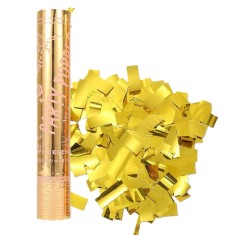 Tub de confetii, flippy, party popper, 30x5 cm, confetii lucioase rezistente la foc, eliberare prin rasucire, auriu foto