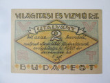 Rara! Ungaria 2 Korona 1920 UNC Budapest